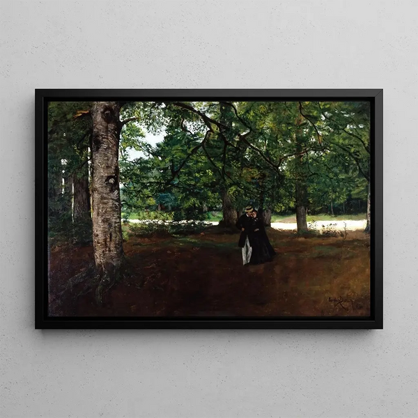 Promenade dans les bois - Carolus-Duran — framed artwork on a wall