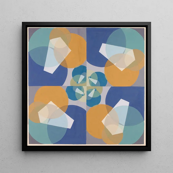 Green Squares Painting - Joseph Schillinger — framed artwork on a wall