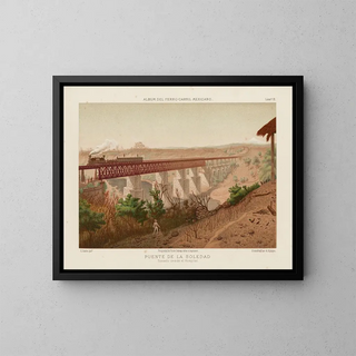 Pont de la Solitude view from the hospital, plate 3 - Casimiro Castro — framed artwork on a wall