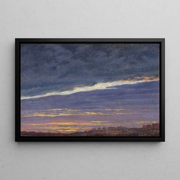 Cloudy evening sky - Caspar David Friedrich — framed artwork on a wall