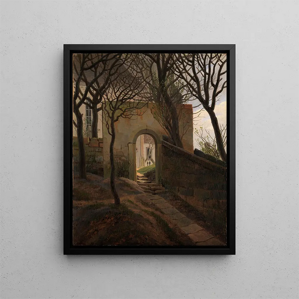 Kirchhofpforte - Caspar David Friedrich — framed artwork on a wall