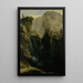 Canyon with waterfall - Caspar Wolf — framed artwork on a wall