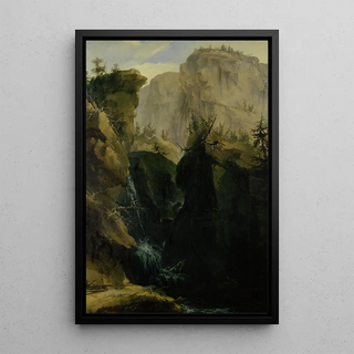 Caspar Wolf - Canyon with Waterfall.webp