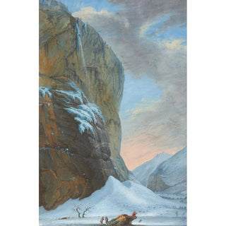 La chute du Staubbach dans la vallée de Lauterbrunnen en hiver - Caspar Wolf — artwork view