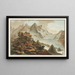 Glacier of Lauteraar painting, Bern canton, Oberhasli district - Caspar Wolf — framed artwork on a wall