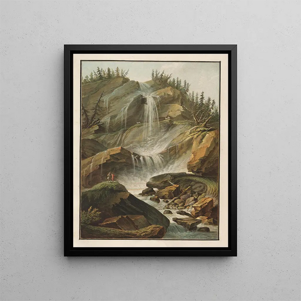 Première Cascade du Staubbach - Caspar Wolf — framed artwork on a wall