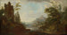 Ruins of a castle near a lake with fishermen - Caspar Wolf — artwork view