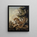 Deer attacked by a pack of dogs - Caspar Wolf — framed artwork on a wall