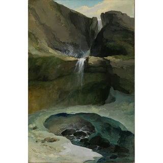 Reproduction of the painting Les chutes de Geltenbach dans la vallée de Lauenen avec un pont de glace - Caspar Wolf