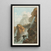 View of the Waterfall of Gelten - Caspar Wolf — framed artwork on a wall