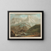 Vue du Grosshorn et du Breithorn avec le petit lac d'Oberhorn - Caspar Wolf — framed artwork on a wall