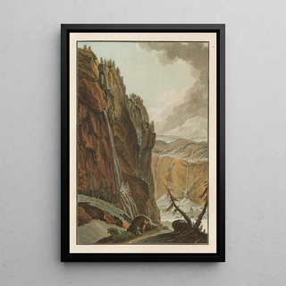 View of the SchildWaldBach taken in winter - Caspar Wolf — framed artwork on a wall