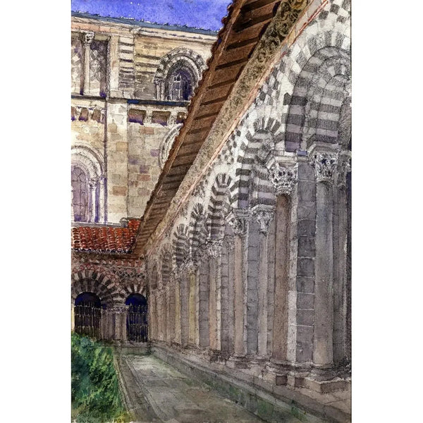 Cloître de la cathédrale au Puy - Cass Gilbert — framed artwork on a wall