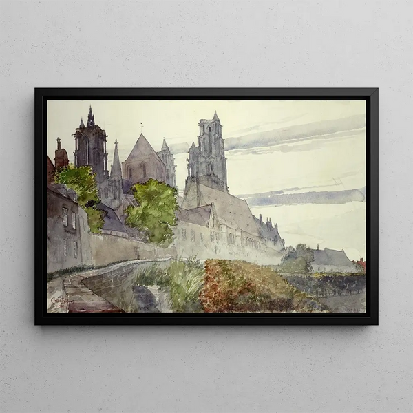Cathedral of Laon, France - Cass Gilbert — framed artwork on a wall