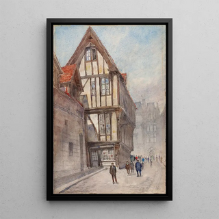 Reproduction of the painting Old house in Rouen - Cass Gilbert