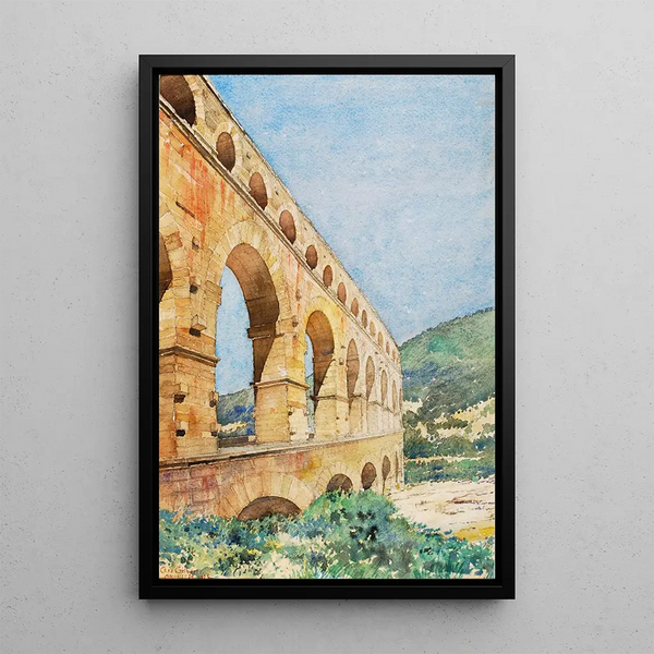 Reproduction of the painting Pont du Gard France - Cass Gilbert
