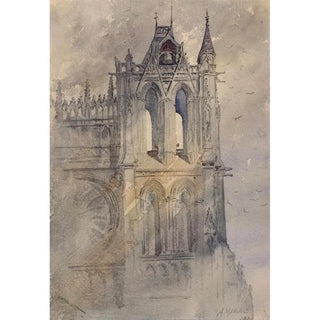 the southwest view of Amiens Cathedral - Cass Gilbert — artwork view