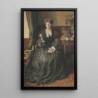Portrait painting of Emma Madox Brown - Catherine Madox Brown — framed artwork on a wall