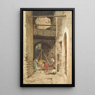 Cavaliere Pio Joris - Italian Courtyard and Figures.webp