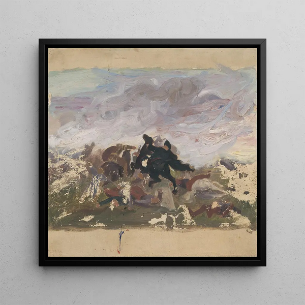 Cavaliers on horseback - Jozef Hanula — framed artwork on a wall