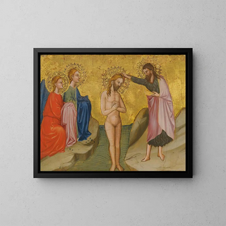 The Baptism of Christ - Cecco di Pietro — framed artwork on a wall