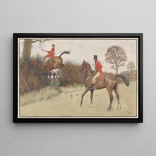 Cecil Charles Windsor Aldin - Ar Never Gets Off Hunting Scene.webp