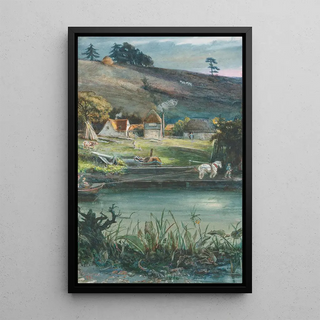 The towboat - Cecil Gordon Lawson — framed artwork on a wall