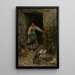 Reproduction of the painting At the kitchen door - Cesare Tiratelli