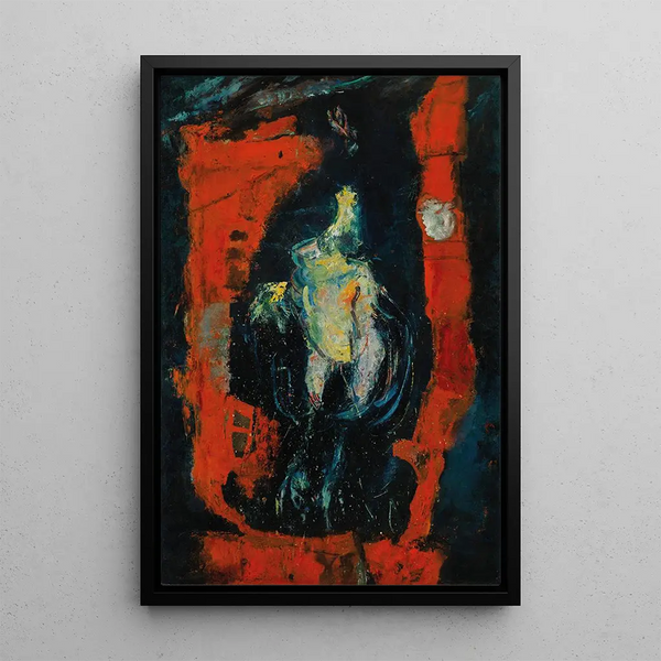 La volaille pendue aux briques rouges - Chaïm Soutine — framed artwork on a wall