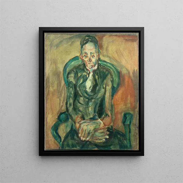 Woman sitting - Chaïm Soutine — framed artwork on a wall