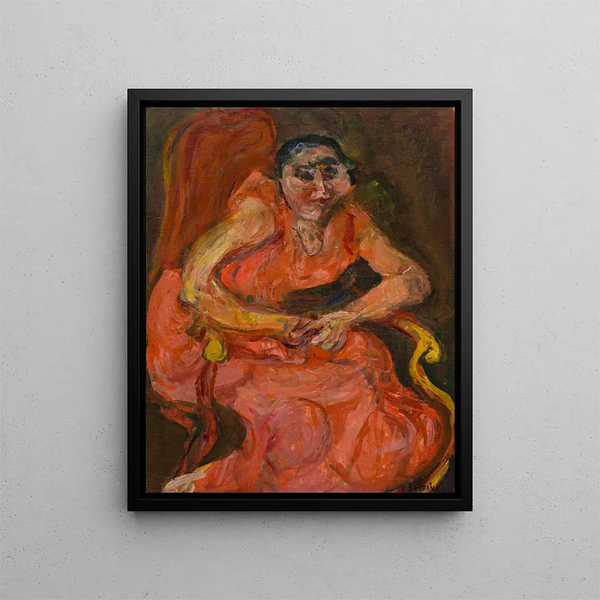 Woman in Pink - Chaïm Soutine — framed artwork on a wall