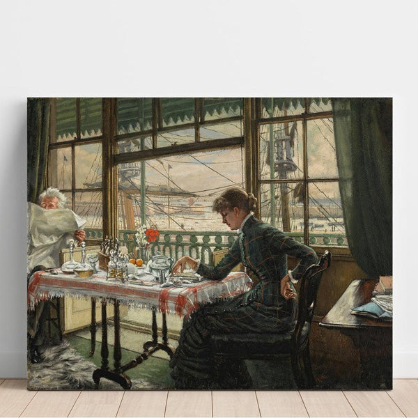 Reproduction of the painting Chambre avec vue sur le port - James Tissot