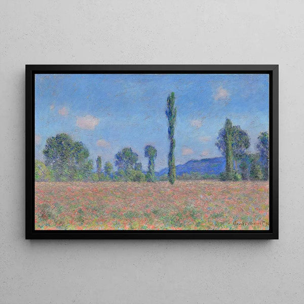 Reproduction of the painting of the Poppy Field Painting, Giverny by Claude Monet