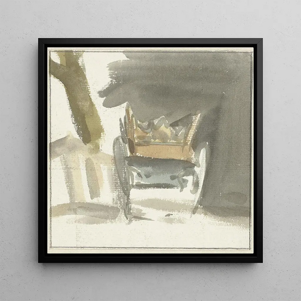 a peasant cart seen from behind - Simon Andreas Krausz — wall display of the artwork