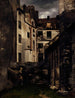 Old Hotel-Dieu Painting courtyard of Saint-Julien-le-Pauvre - Charles Alexis Apoil — artwork view