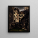 Old Hotel-Dieu Painting courtyard of Saint-Julien-le-Pauvre - Charles Alexis Apoil — framed artwork on a wall