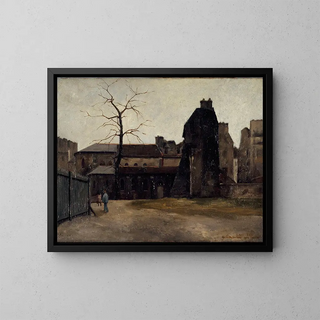 the Old Hospital Dieu, courtyard of the central office - Charles Alexis Apoil — framed artwork on a wall