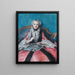 Portrait of a woman sewing - Charles-Antoine Coypel — framed artwork on a wall