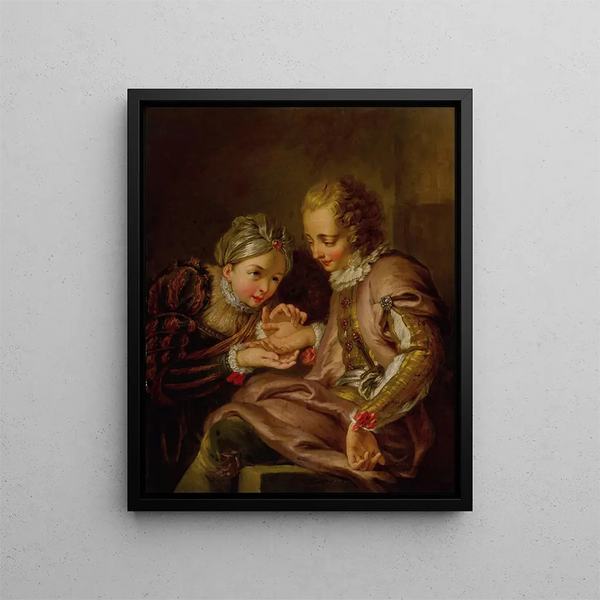 La diseuse de bonne aventure - Charles-Antoine Coypel — framed artwork on a wall
