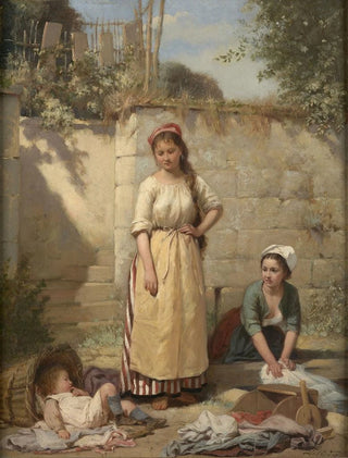 La lavandière jeune maman - Charles-Auguste-Romain Lobbedez — artwork view