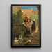 Feeding the ducks - Charles-Bertrand d'Entraygues — framed artwork on a wall