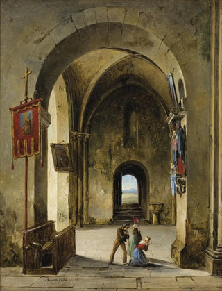 Prayer in the Church - Charles-Caüs Renoux — artwork view