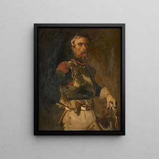 Portrait of a cuirassier officer - Charles-Édouard Armand-Dumaresq — framed artwork on a wall