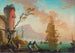 Scene of fishing in a port - Charles-François Grenier de Lacroix — artwork view