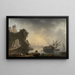 Coastal Landscape Painting of the South in the Morning - Charles-François Grenier de Lacroix — framed artwork on a wall
