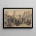 The Capitole seen from the staircase of the Aracoeli church in Rome at sunset - Charles-François Houel — framed artwork on a wall