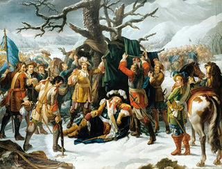 The Marshal of Turenne sleeping on the eve of the Battle of Turckheim - Charles-Jacques Lebel — artwork view