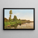 a Fisherman by the Riverbank - Charles-Jean Georget — framed artwork on a wall