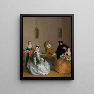 L'heure du bal masqué - Charles-Joseph Flipart — framed artwork on a wall