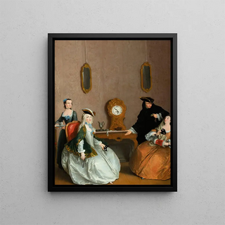 L'heure du bal masqué (Case Conflict) - Charles-Joseph Flipart — framed artwork on a wall
